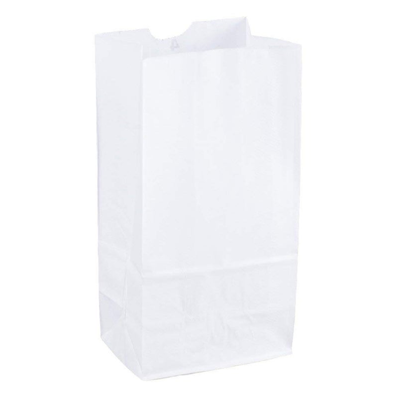 Perfect Stix Kraft White Bag 8100 8lb Kraft White Paper Bags Pack of 100ct White Bags